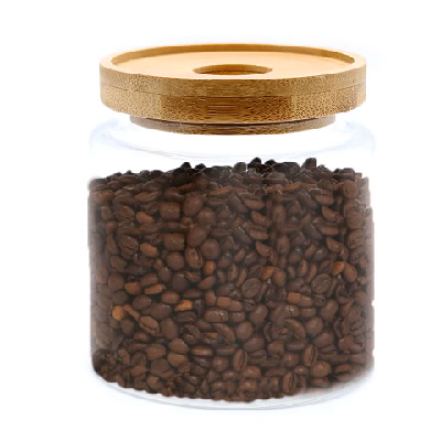 Cottage Bamboo Glass Jar